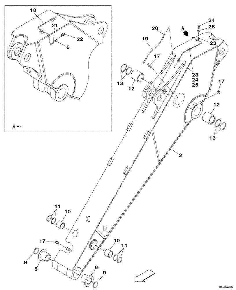 Схема запчастей Case CX470B - (09-46) - ARM, EXCAVATOR, (3.40 M) (09) - CHASSIS