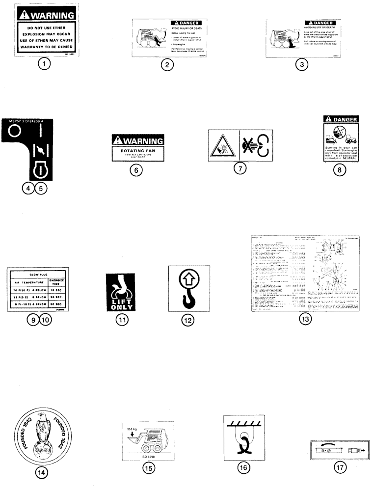 Схема запчастей Case 1825 - (9-50) - DECALS - ITALIAN, EUROPEAN MODELS (09) - CHASSIS/ATTACHMENTS