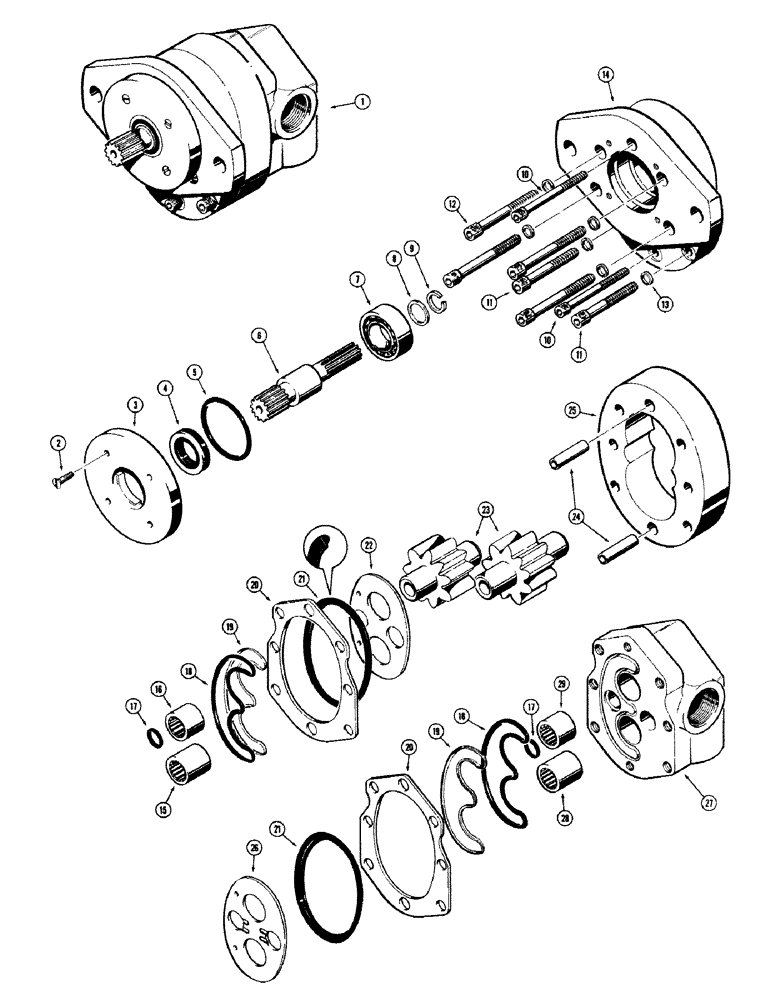 Схема запчастей Case 480CK - (58) - D33702 LOADER PUMP (35) - HYDRAULIC SYSTEMS