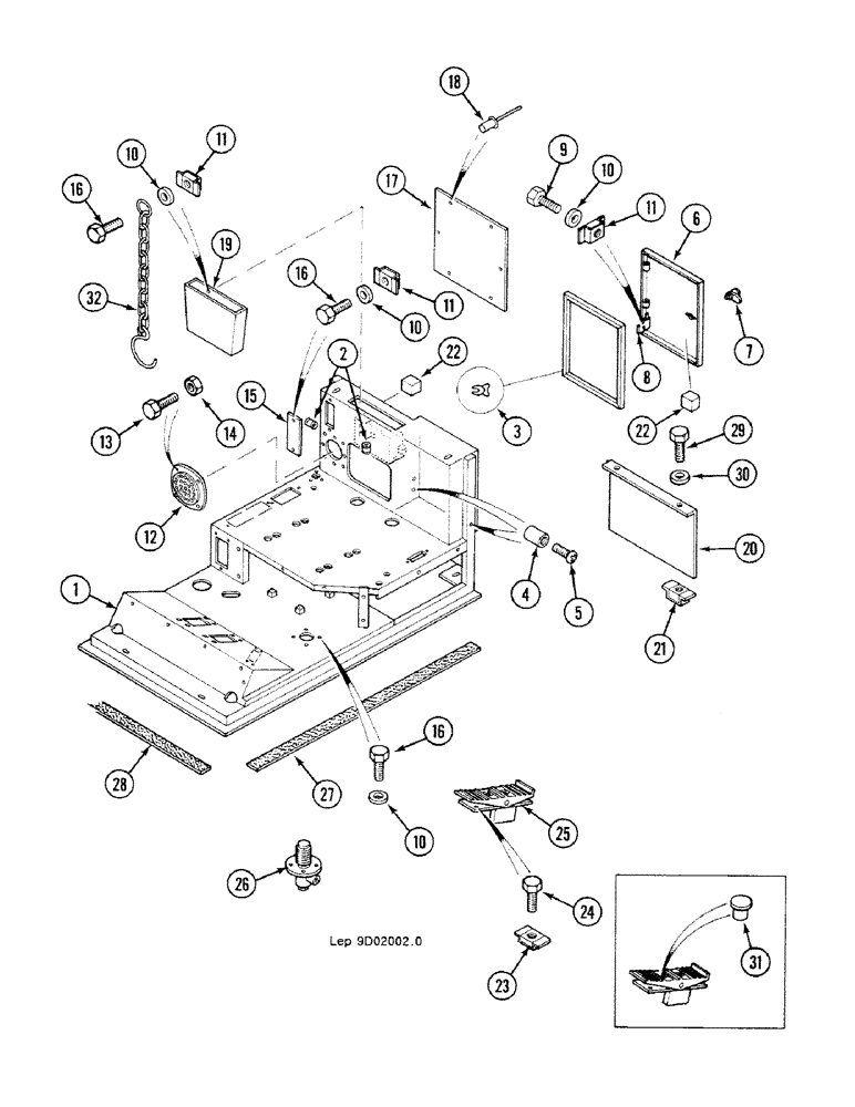 Схема запчастей Case 688C - (9D-04) - CAB FITTING, (-10939) (05.1) - UPPERSTRUCTURE CHASSIS/ATTACHMENTS