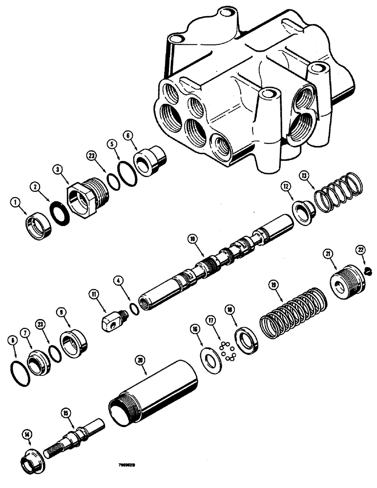 Схема запчастей Case 350B - (224) - N6592 FOUR POSITION SPOOL (07) - HYDRAULIC SYSTEM