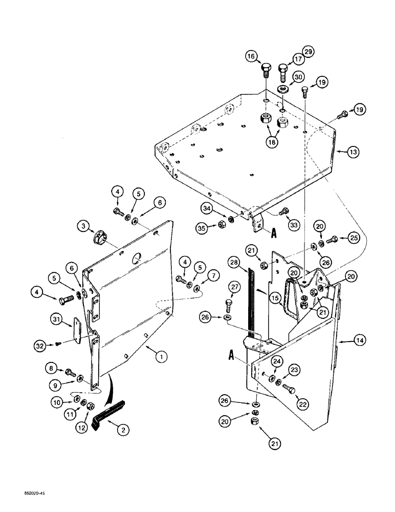 Схема запчастей Case 480F - (9-094) - BATTERY COMPARTMENT AND VALVE MOUNTING PLATE (09) - CHASSIS/ATTACHMENTS