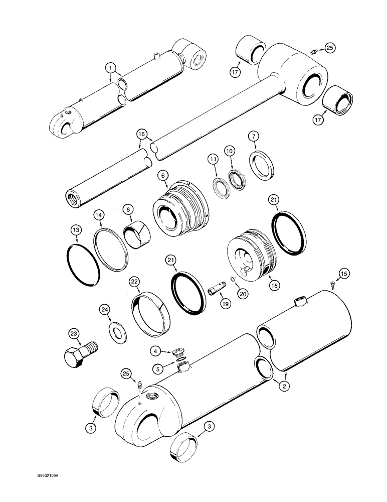 Схема запчастей Case 580SK - (8-131C) - BACKHOE BOOM CYLINDER (08) - HYDRAULICS