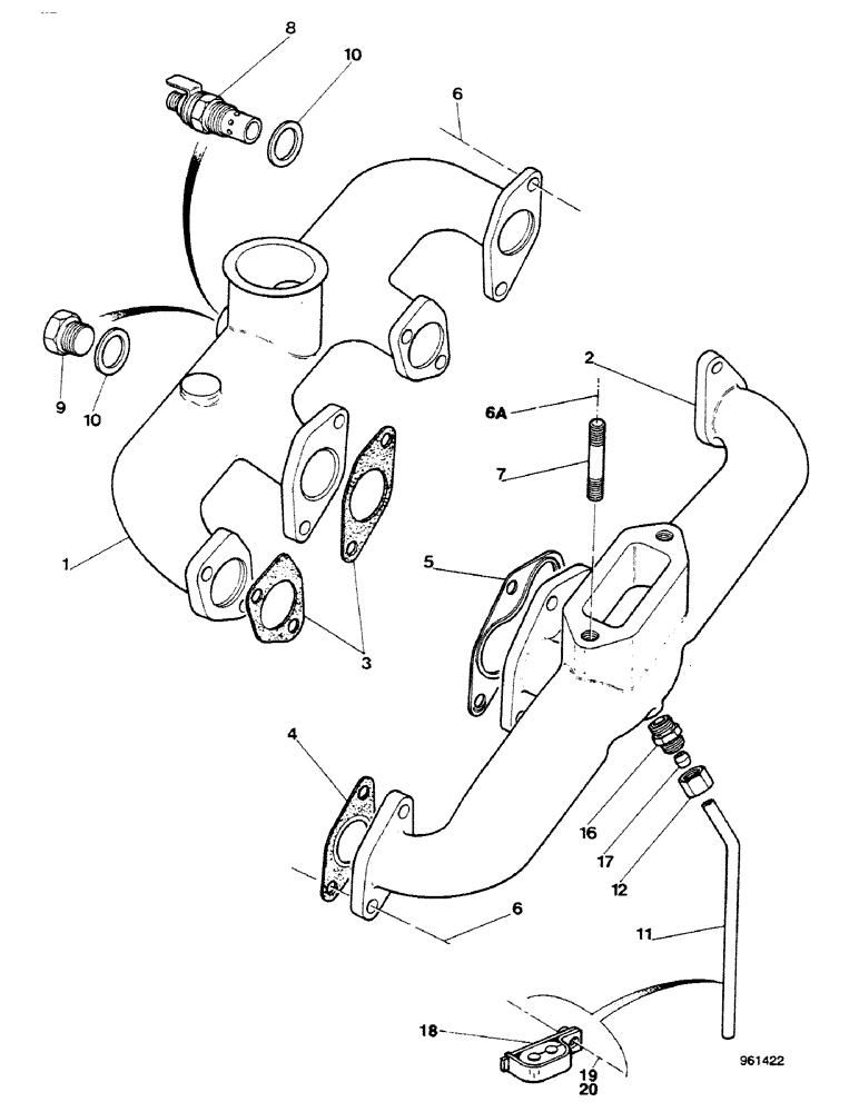 Схема запчастей Case 580G - (028) - ENGINE - MANIFOLDS (02) - ENGINE