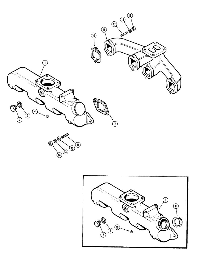 Схема запчастей Case 780 - (032) - MANIFOLDS, 336BDT TURBOCHARGED ENGINES, INTAKE MANIFOLD (02) - ENGINE