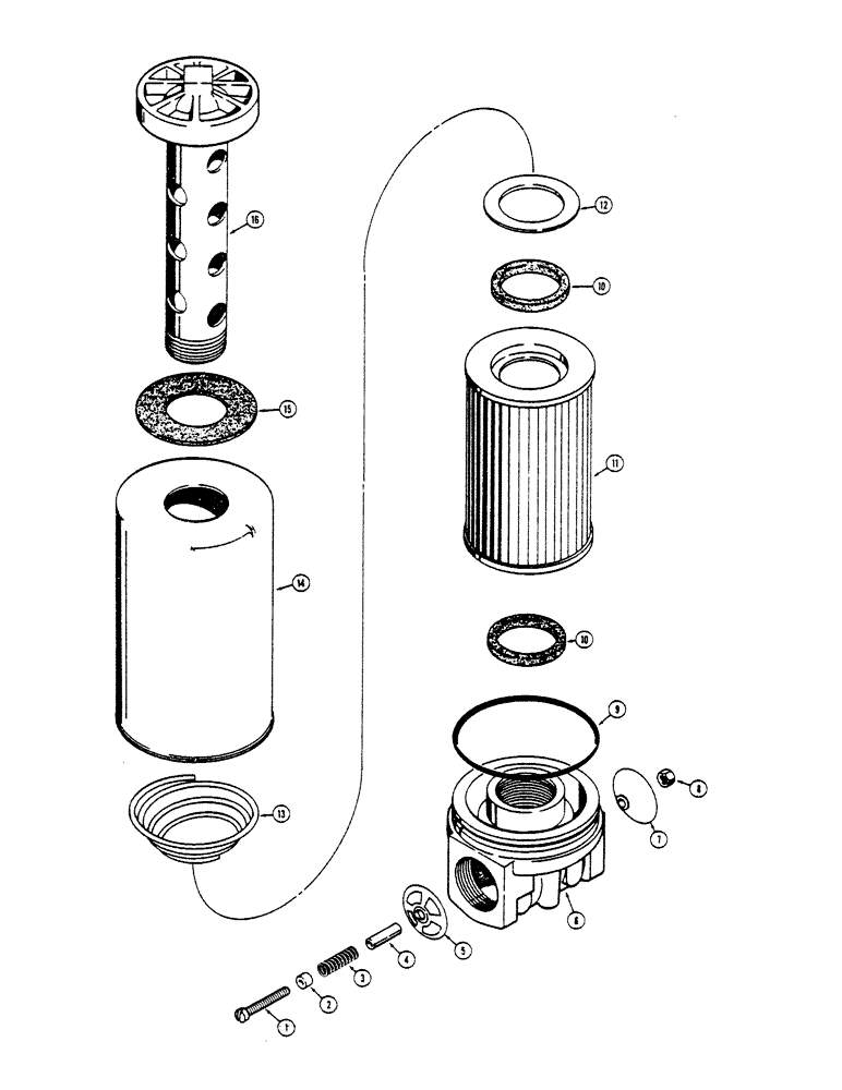 Схема запчастей Case 1529 - (152) - HYDRAULIC LINE FILTER (35) - HYDRAULIC SYSTEMS