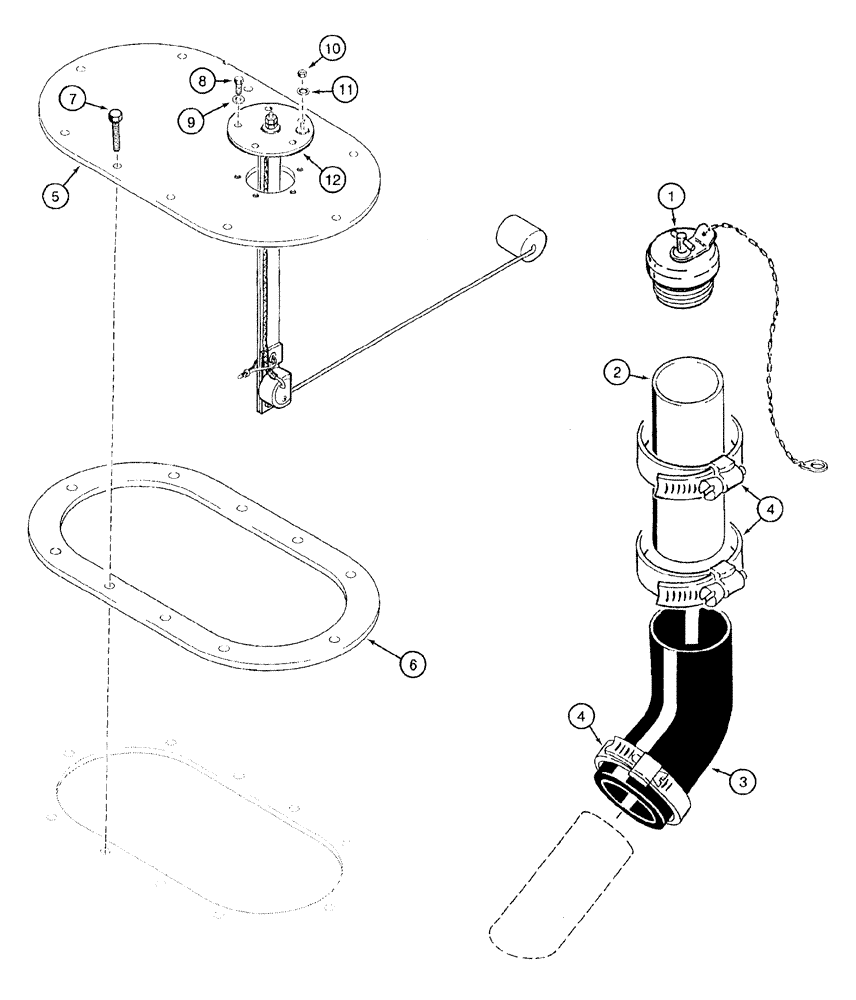 Схема запчастей Case 921B - (3-002) - FUEL TANK FILLER AND SENDER (03) - FUEL SYSTEM