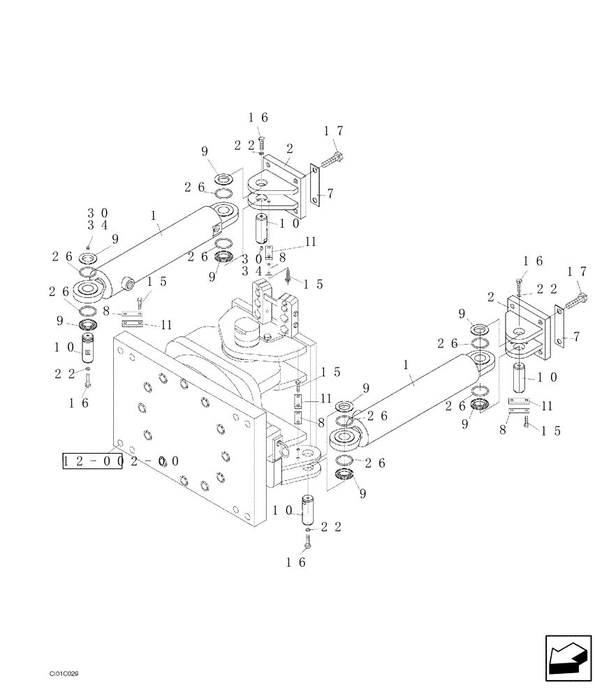 Схема запчастей Case SV216 - (06-004-00[01]) - STEERING CYLINDER - IF USED (05) - STEERING