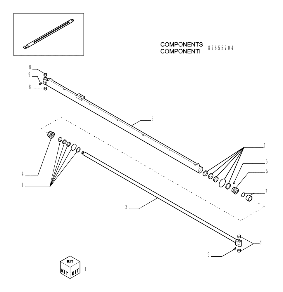 Схема запчастей Case TX1055 - (9.80092A[11]) - TELESCOPIC ARM FOR 4 FUNCTIONS (ARM 55) - OPTIONAL CODE 749027251 (83) - TELESCOPIC SINGLE ARM