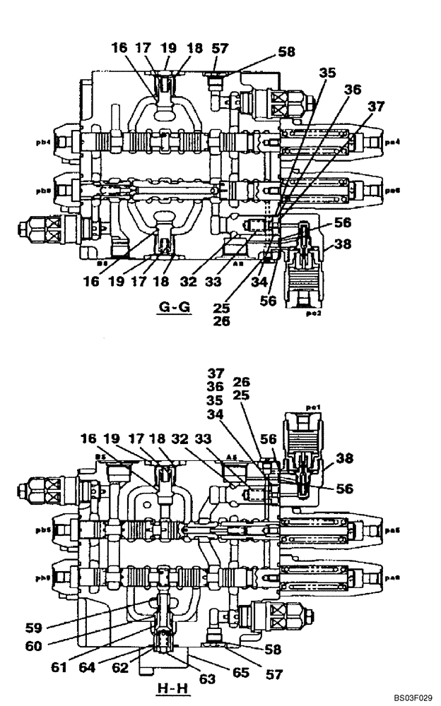 Схема запчастей Case CX135SR - (08-089F) - KMJ10720 VALVE ASSY, CONTROL - MODELS WITH DOZER BLADE (08) - HYDRAULICS