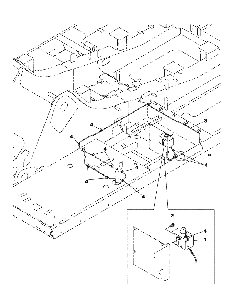 Схема запчастей Case CX470C - (09-033-00[01]) - CAB - WINDSHIELD WASHER (05.1) - UPPERSTRUCTURE CHASSIS/ATTACHMENTS