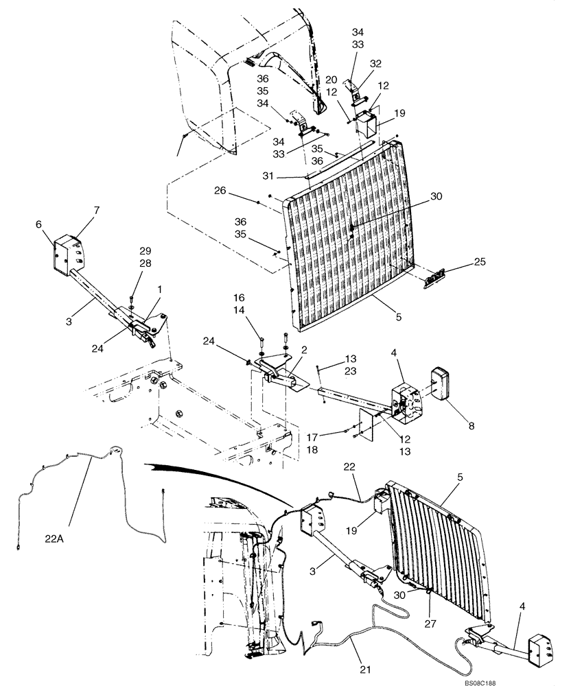 Схема запчастей Case 921E - (04-19C) - MOUNTING - LAMPS, REAR COMBINATION / HORN - EUROPE - IF USED (04) - ELECTRICAL SYSTEMS