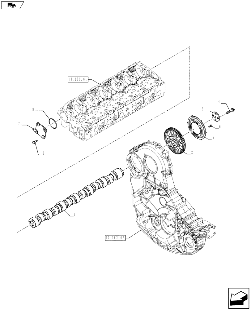 Схема запчастей Case F3DFA613A E002 - (10.106.01) - CAMSHAFT (504386720) (10) - ENGINE