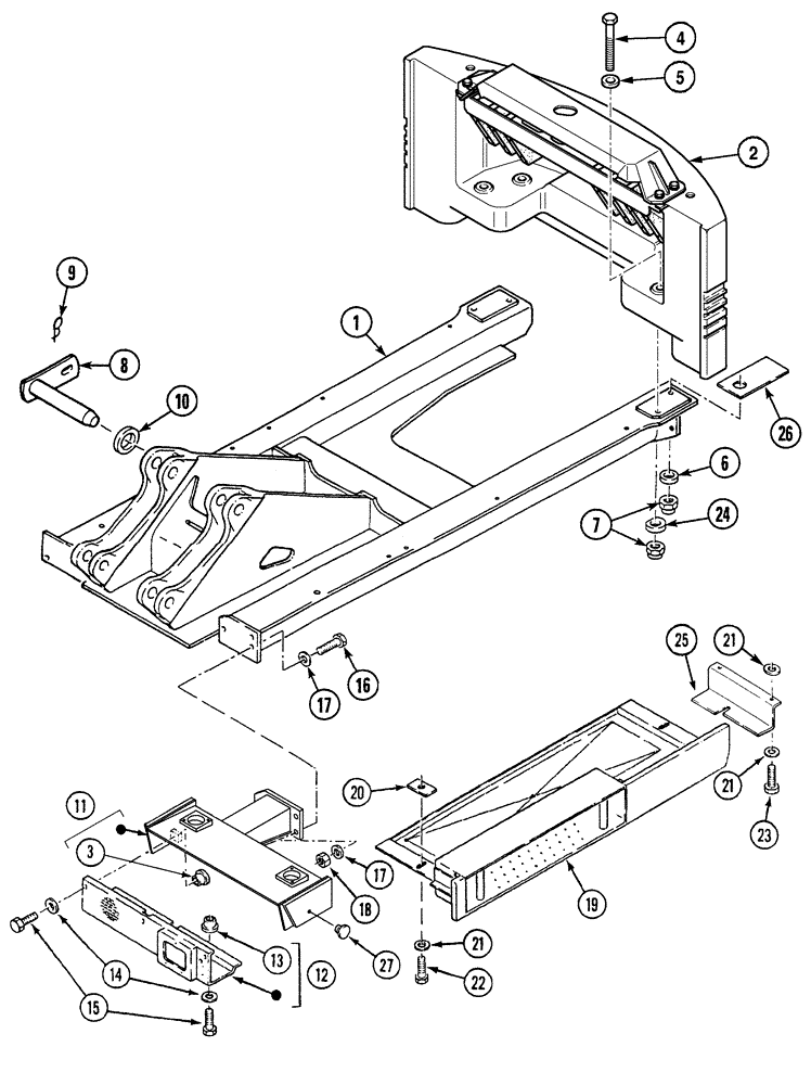 Схема запчастей Case 788 - (09A-02) - UPPERSTRUCTURE CHASSIS 788P (05.1) - UPPERSTRUCTURE CHASSIS/ATTACHMENTS