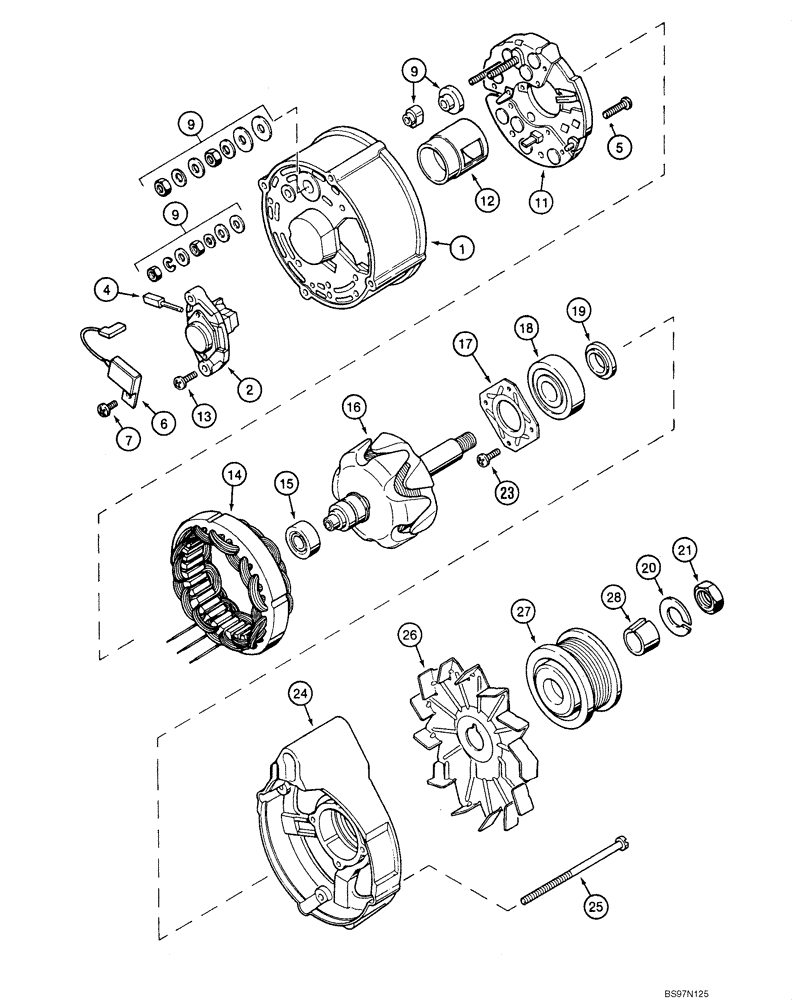 Схема запчастей Case 590SM - (04-02) - ALTERNATOR (04) - ELECTRICAL SYSTEMS