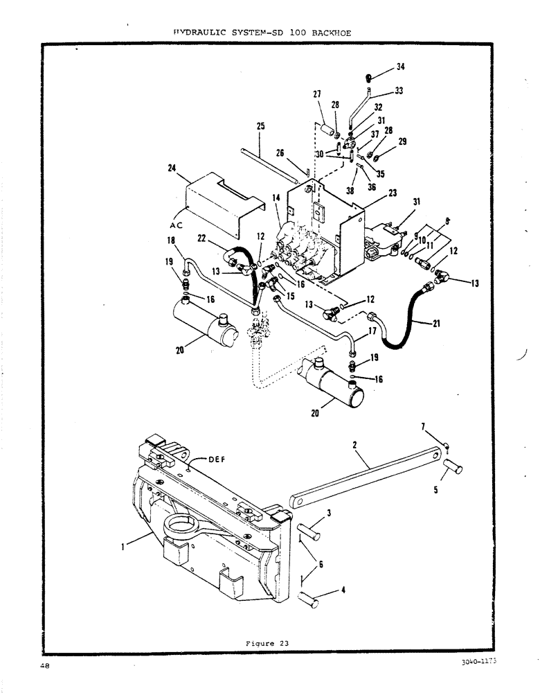 Схема запчастей Case P57 - (48) - HYDRAULIC SYSTEM, SD 100 BACKHOE 