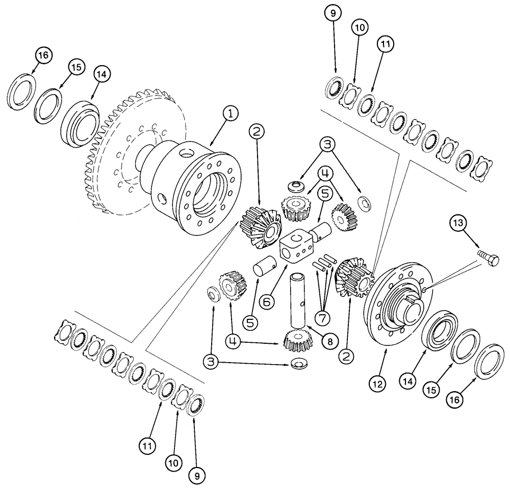 Схема запчастей Case 460 - (6-53A) - REAR RIGID AXLE ASSEMBLY, 139020A1, LATE PRODUCTION DIFFERENTIAL (06) - POWER TRAIN