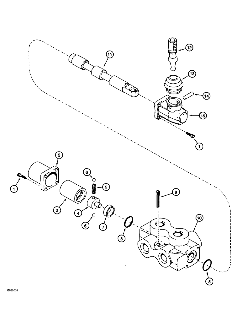 Схема запчастей Case 860 - (8-120) - TRENCHER/PLOW SELECTOR VALVE ASSEMBLY - 104946A1 - USED ON MODELS WITH QUAD OPTION (08) - HYDRAULICS