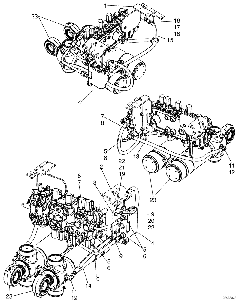 Схема запчастей Case 590SM - (08-09) - HYDRAULICS - CYLINDER, BACKHOE SWING (590SM STD. W/ MECHANICAL CONTROLS) (08) - HYDRAULICS