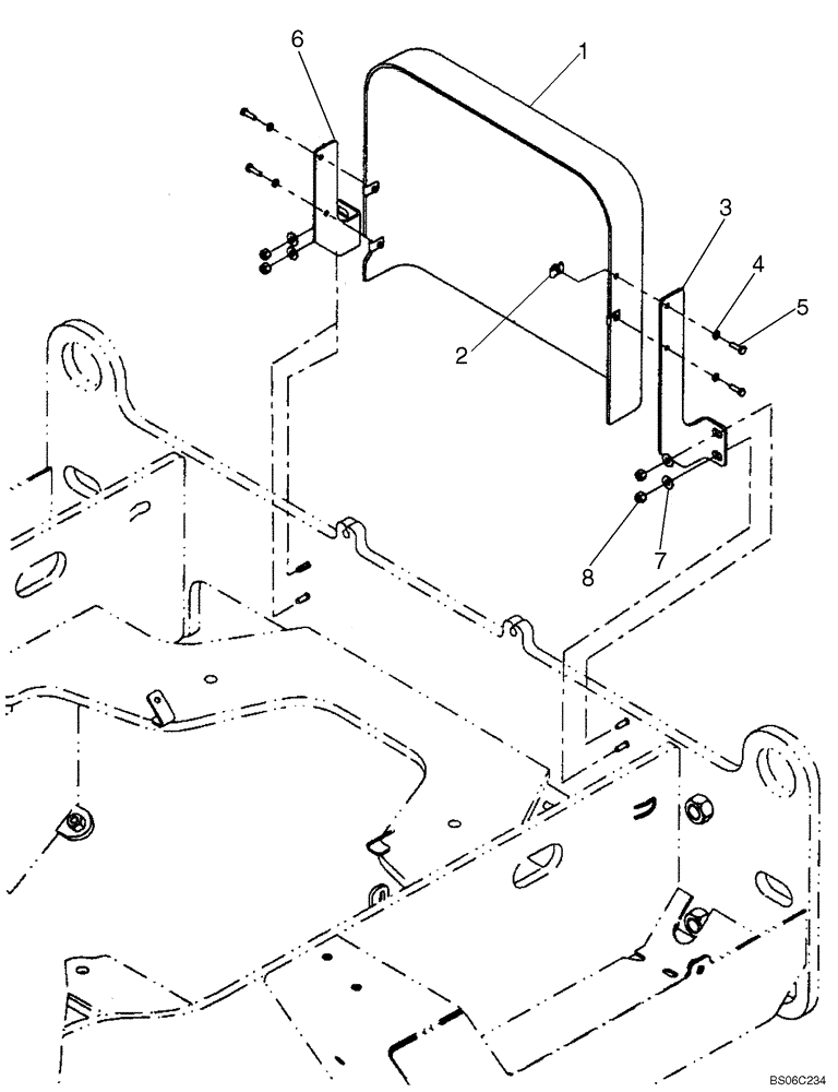 Схема запчастей Case 821E - (09-33) - COVERS - DRIVE BELT (WITHOUT AIR CONDITIONING) (09) - CHASSIS