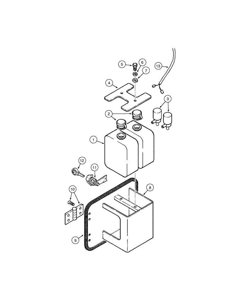 Схема запчастей Case 845 - (09-100[01]) - RESERVOIR - ASSEMBLY (09) - CHASSIS