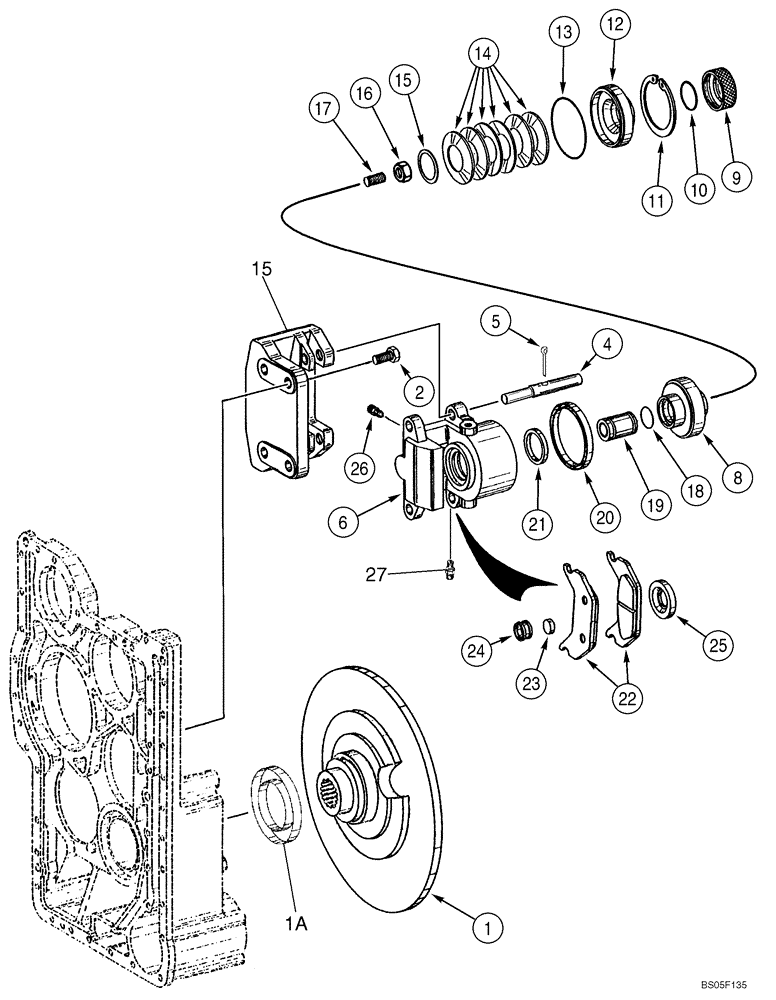 Схема запчастей Case 921C - (07-01) - BRAKE, PARKING (07) - BRAKES