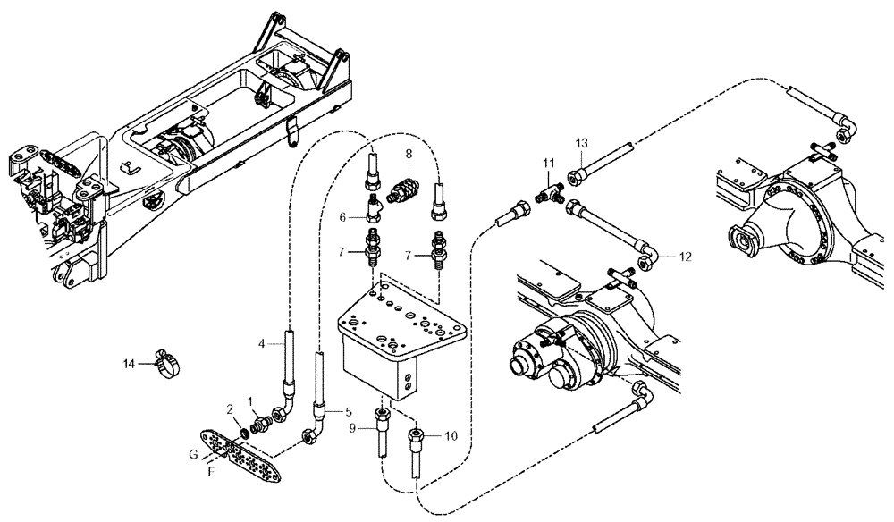 Схема запчастей Case 330 - (47A02001657[01]) - HYDRAULIC CIRCUIT BRAKE SYSTEM - FRAME PART (09) - Implement / Hydraulics / Frame / Brakes