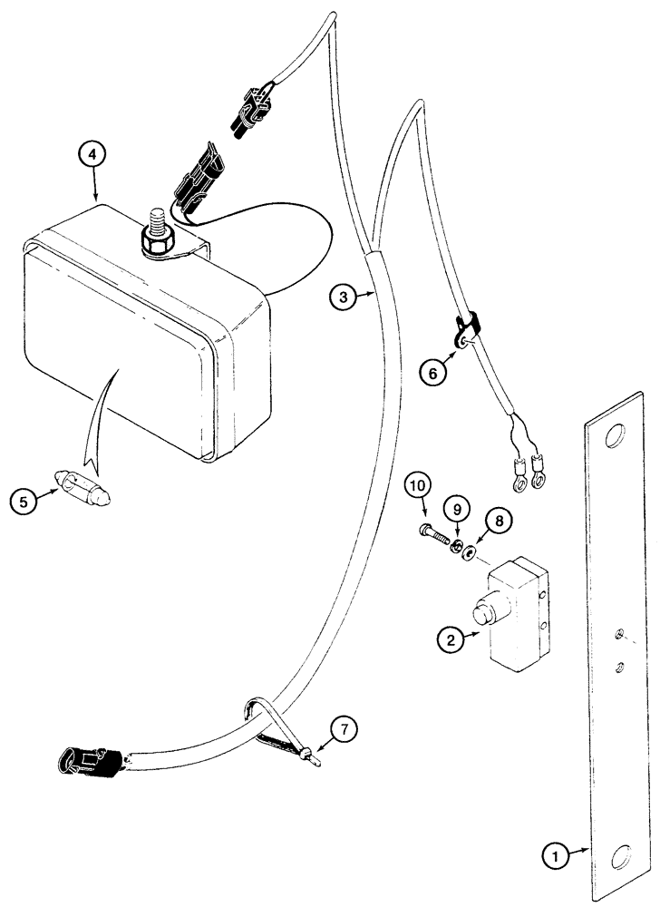 Схема запчастей Case 621C - (04-082) - LAMP, ENGINE COMPARTMENT, EUROPE ONLY (04) - ELECTRICAL SYSTEMS