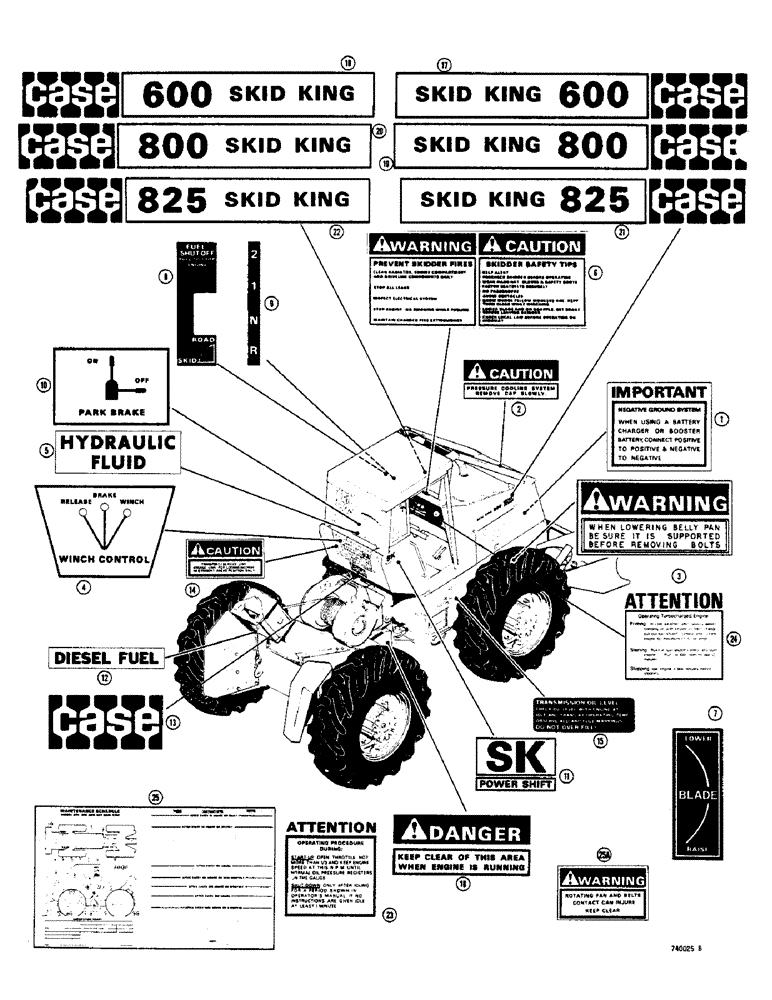 Схема запчастей Case 600 - (294) - DECALS, BEFORE TRACTOR SERIAL NUMBER 9121506 (05) - UPPERSTRUCTURE CHASSIS