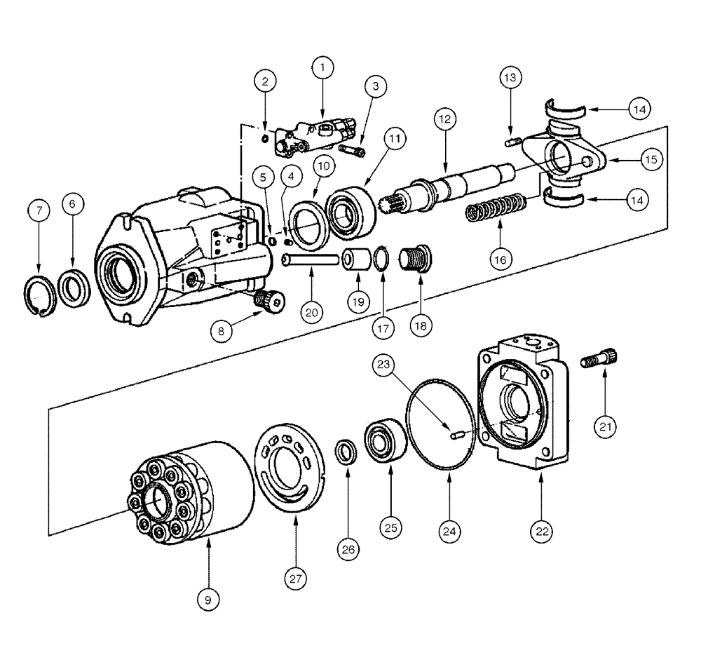 Схема запчастей Case 865 DHP - (8-006) - MAIN HYDRAULIC PUMP (08) - HYDRAULICS