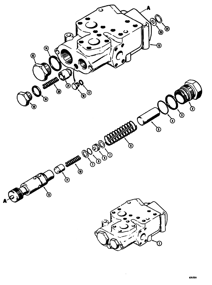 Схема запчастей Case W26B - (462) - L41557 DEMAND VALVE (08) - HYDRAULICS