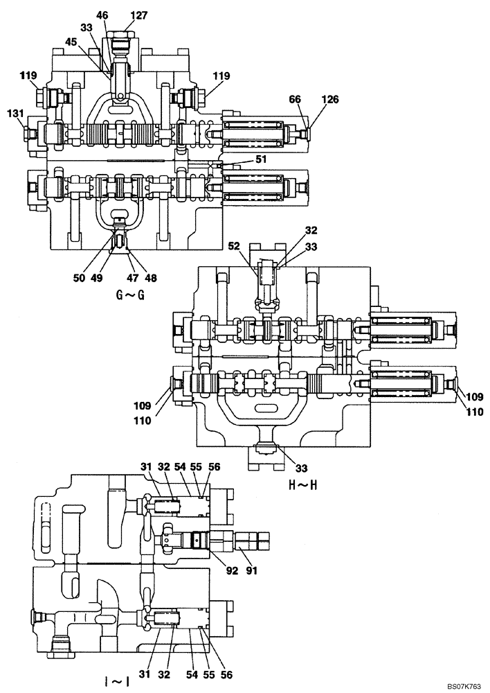 Схема запчастей Case CX225SR - (08-81) - VALVE ASSY, CONTROL (08) - HYDRAULICS