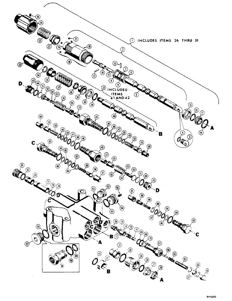 Схема запчастей Case 32S - (054) - D36725 LOADER CONTROL VALVE 