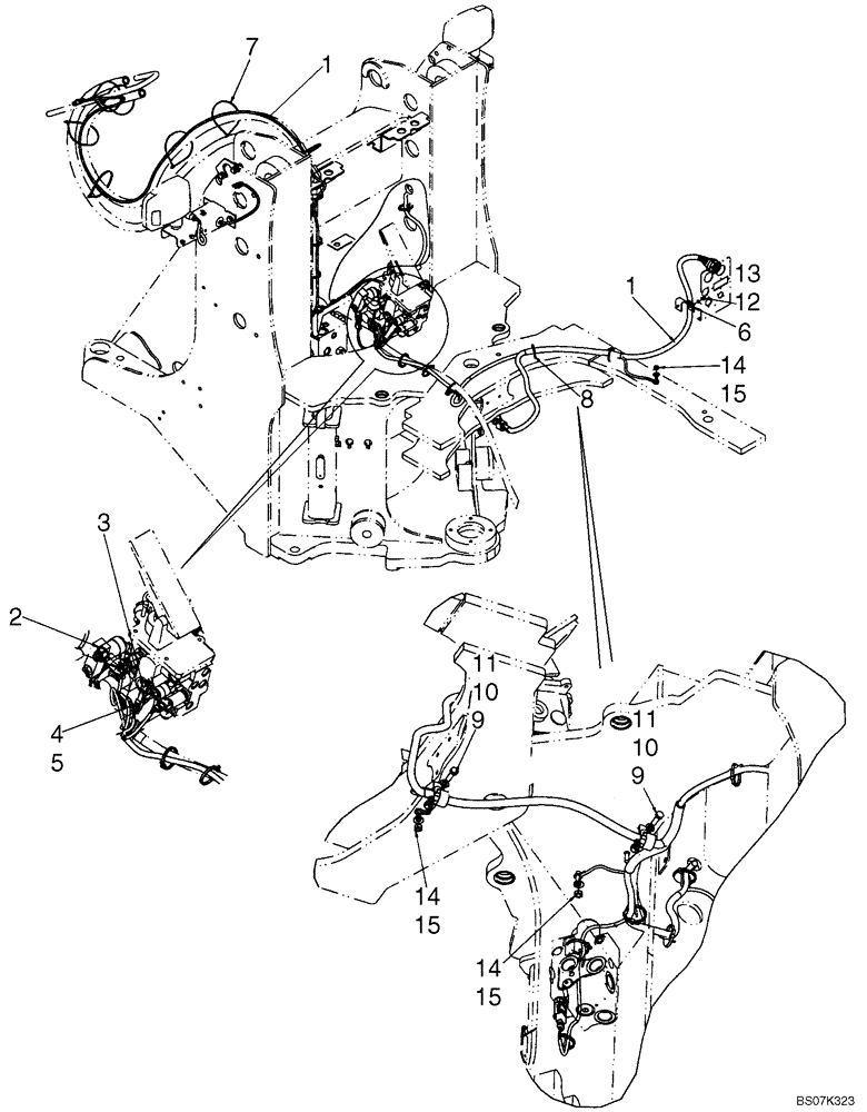 Схема запчастей Case 521E - (04-03A) - HARNESS, FRONT - XT (04) - ELECTRICAL SYSTEMS