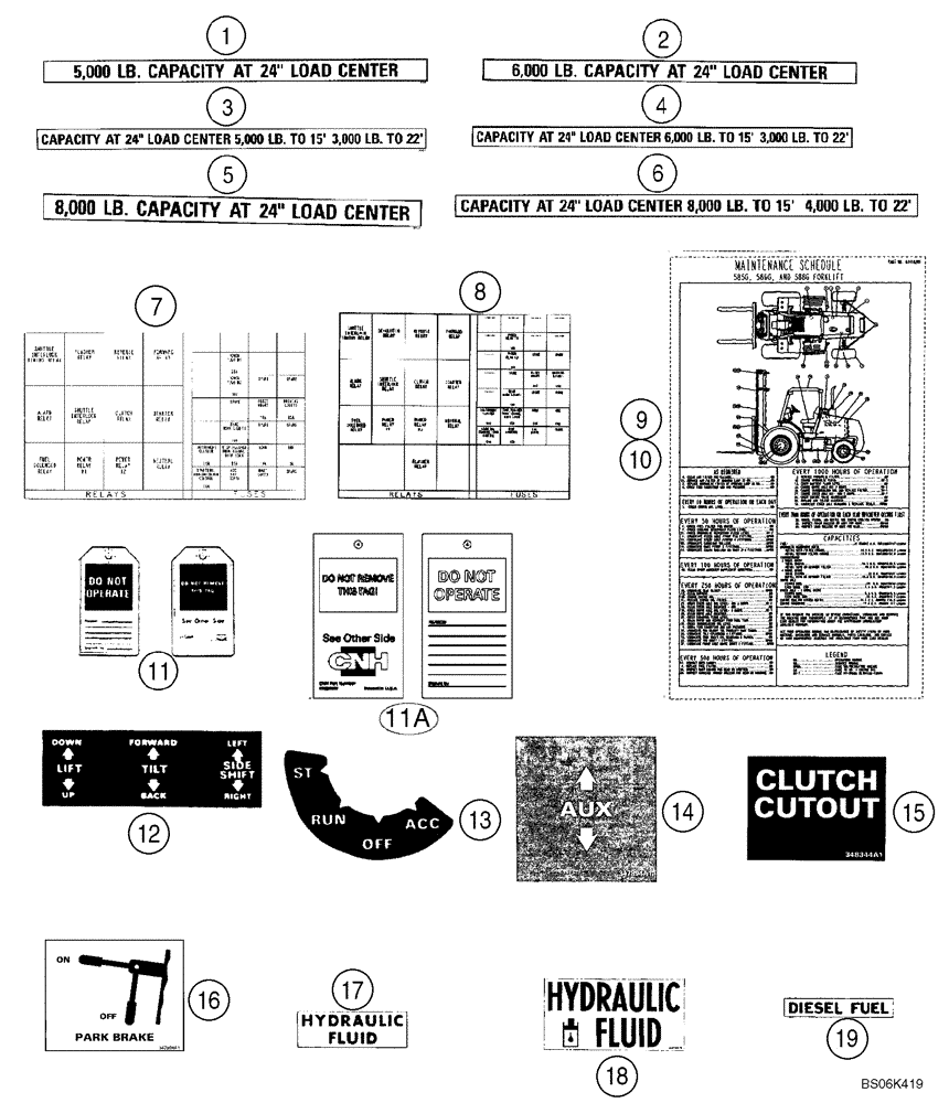 Схема запчастей Case 586G - (09-33A) - DECALS - CANADIAN FRENCH (09) - CHASSIS