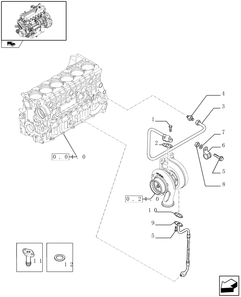 Схема запчастей Case F2CE9684H E003 - (0.30.64) - TURBOBLOWER PIPES (504229371 - 504217408) 