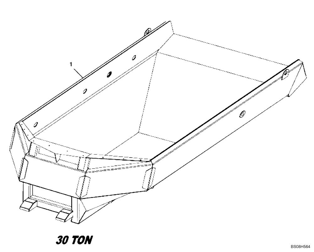 Схема запчастей Case 330B - (72A00010731[002]) - DUMP BODY, STANDARD (84130557) (09) - Implement / Hydraulics / Frame / Brakes