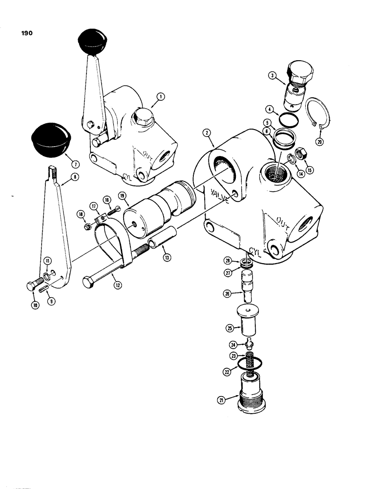 Схема запчастей Case 35 - (190) - D56102 BOOM LOCKOUT VALVE 