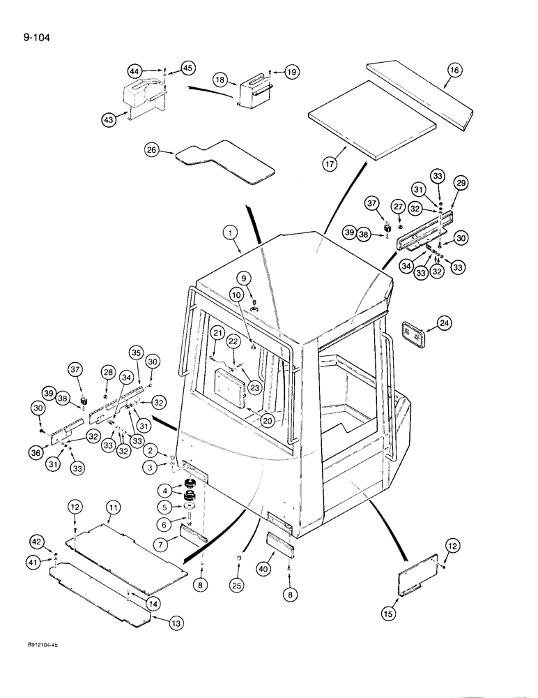 Схема запчастей Case 721 - (9-104) - CANOPY (09) - CHASSIS/ATTACHMENTS