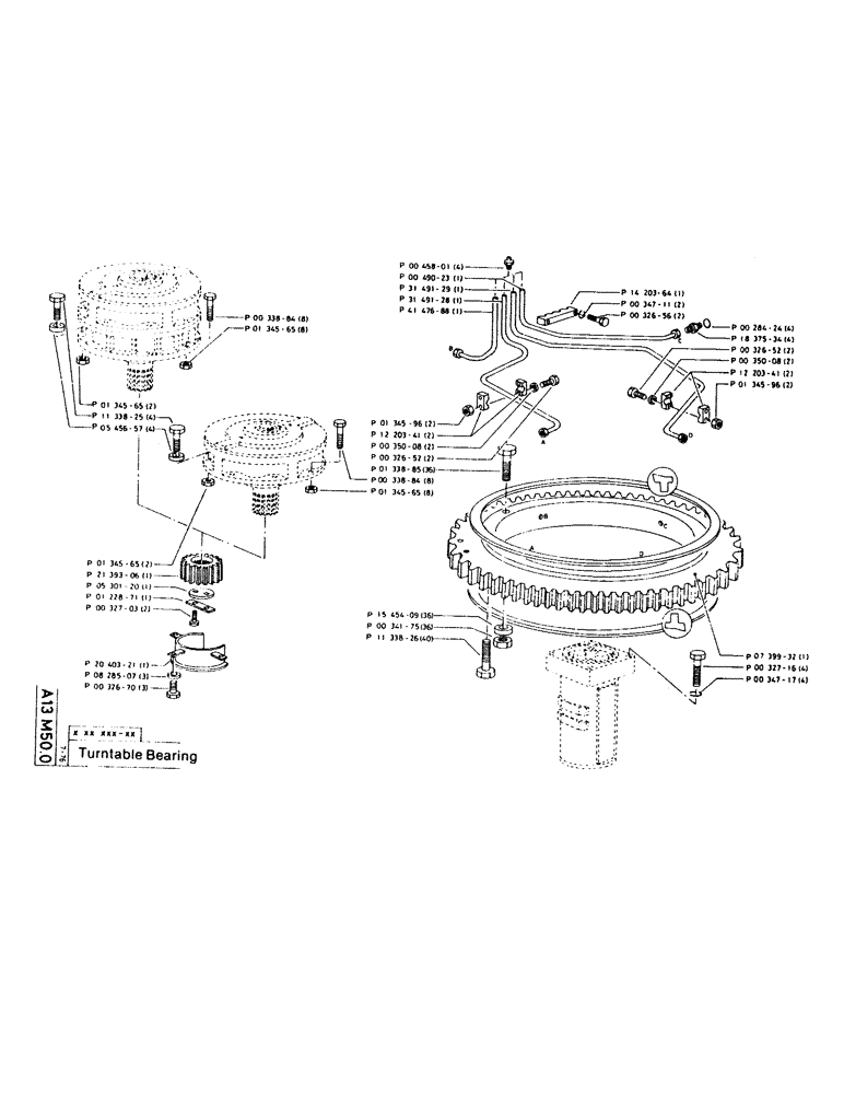 Схема запчастей Case 220CKS - (13) - TURNTABLE BEARING (05) - UPPERSTRUCTURE CHASSIS