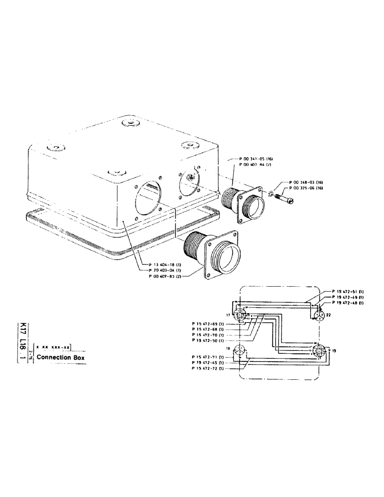 Схема запчастей Case 220CKS - (82) - CONNECTION BOX (06) - ELECTRICAL SYSTEMS