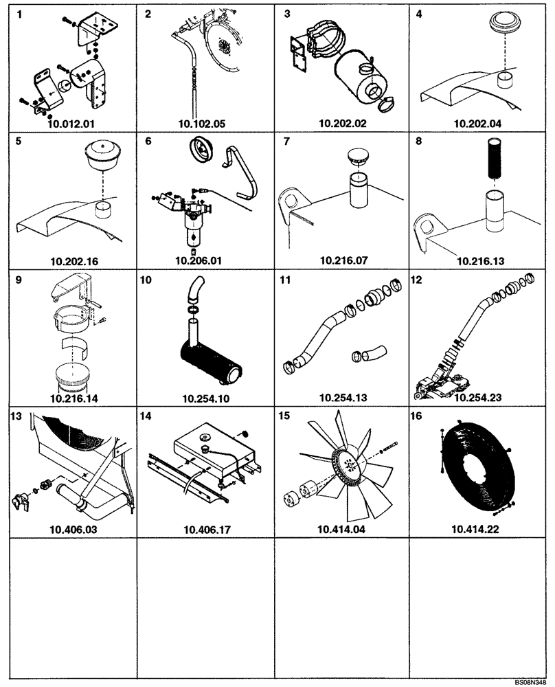 Схема запчастей Case SV212 - (10.000.01) - ENGINE - SECTION PICTORIAL 1/1 (10) - ENGINE