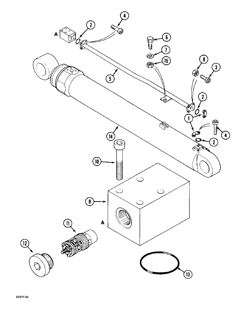 Схема запчастей Case 888 - (8G-08) - ARM CYLINDER CIRCUIT, TUBES AT CYLINDER (08) - HYDRAULICS