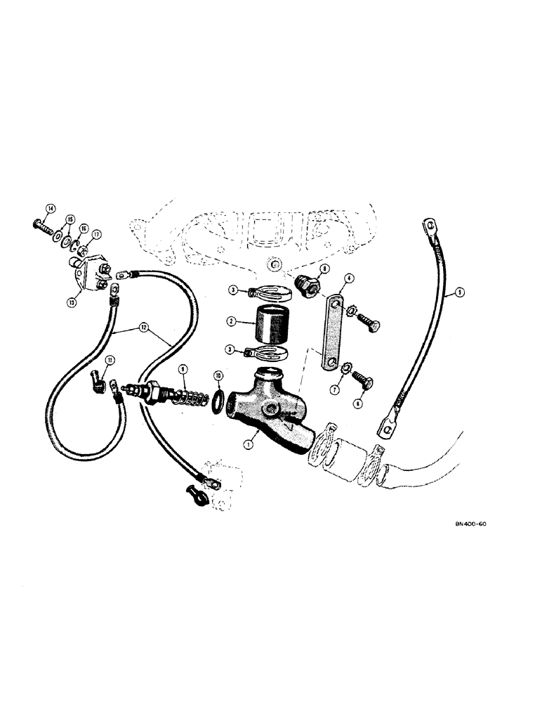 Схема запчастей Case 420B - (050[A]) - MANIFOLD HEATING UNIT - DIESEL 