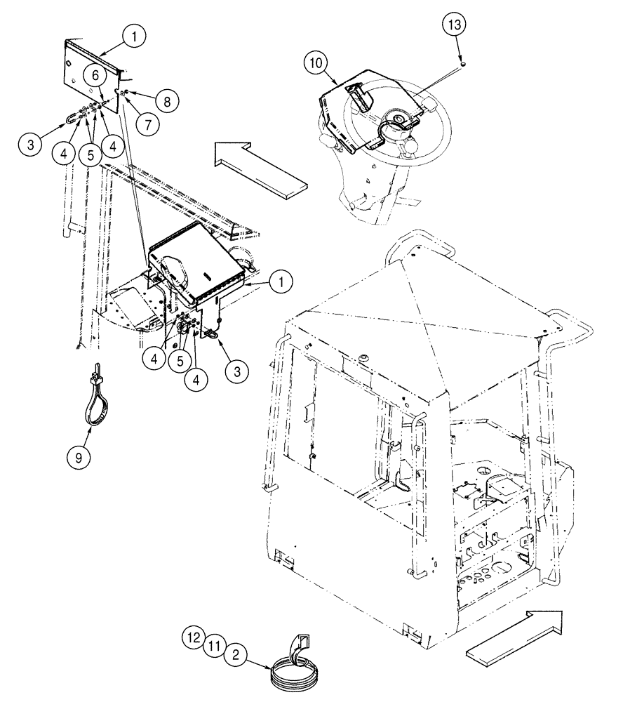 Схема запчастей Case 521D - (09-54) - CANOPY, ROPS - COVERS (09) - CHASSIS