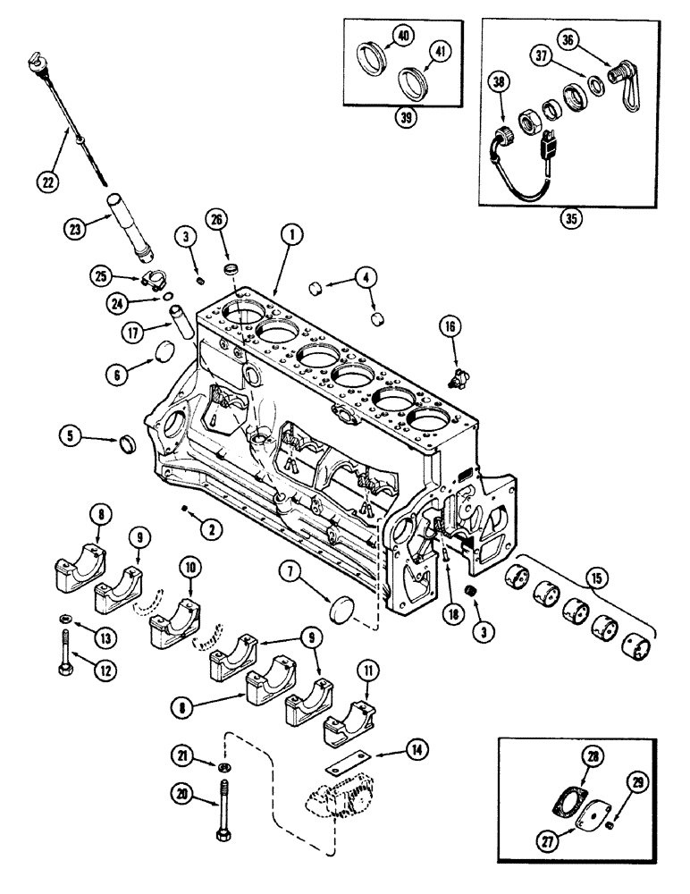 Схема запчастей Case 40 - (020) - CYLINDER BLOCK, 504BDT ENGINE (10) - ENGINE