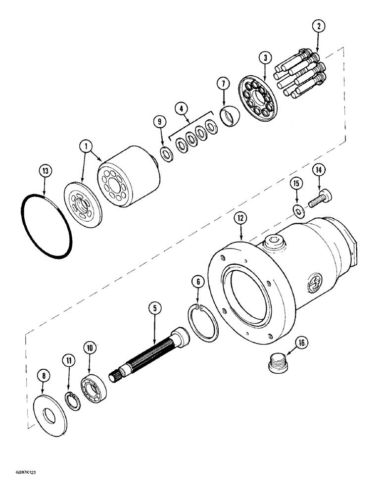 Схема запчастей Case 888 - (8B-34) - ROTARY GROUP (08) - HYDRAULICS