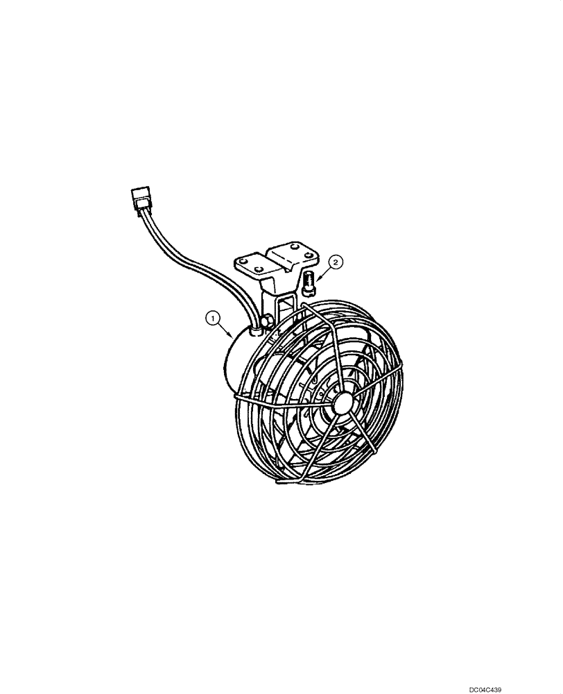 Схема запчастей Case 845 - (04.26[00]) - FAN - OPEN CAB (04) - ELECTRICAL SYSTEMS