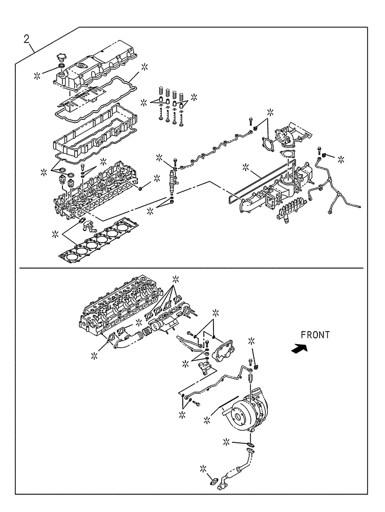 Схема запчастей Case CX350C - (02-005[02]) - PACKAGE SEALS - ENGINE (02) - ENGINE