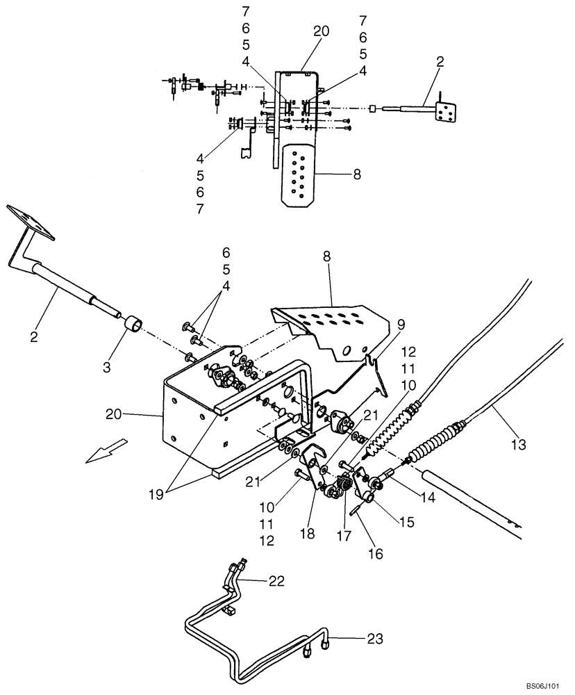 Схема запчастей Case SR150 - (10.220.02[02]) - FOOT THROTTLE KIT (10) - ENGINE